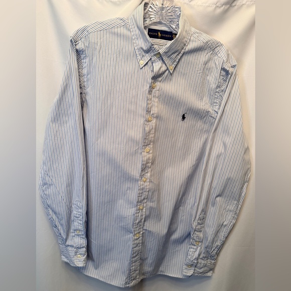 Ralph Lauren Other - Ralph Lauren 15.5 M Button Down Long Sleeve White Blue Stripe Dress Casual Shirt